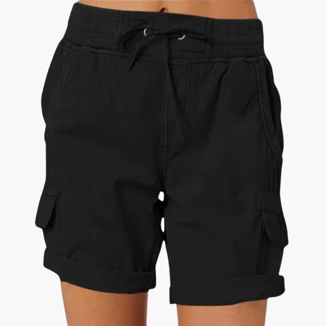 Olive | Stylish Drawstring Cargo Shorts with Pockets