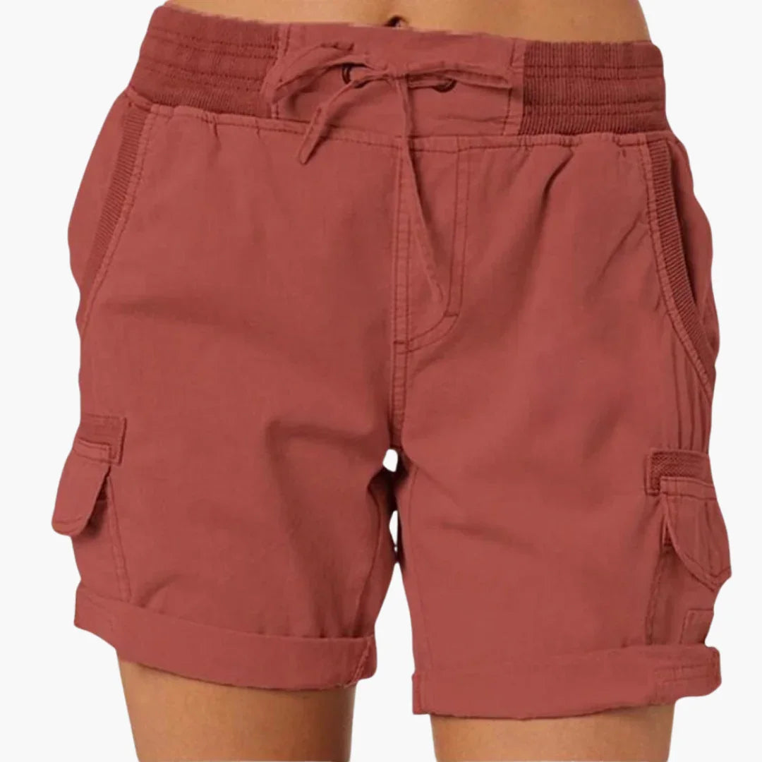 Olive | Stylish Drawstring Cargo Shorts with Pockets