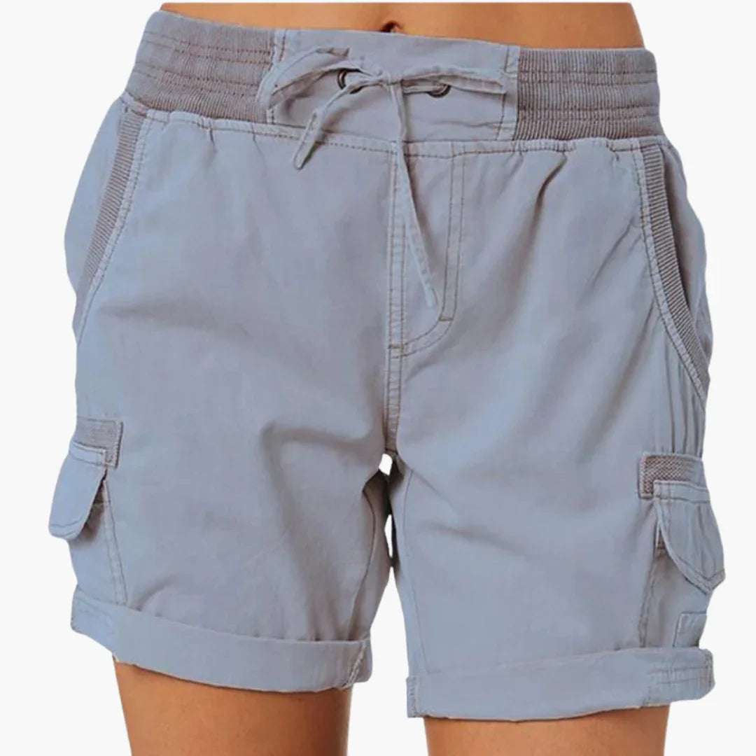 Olive | Stylish Drawstring Cargo Shorts with Pockets