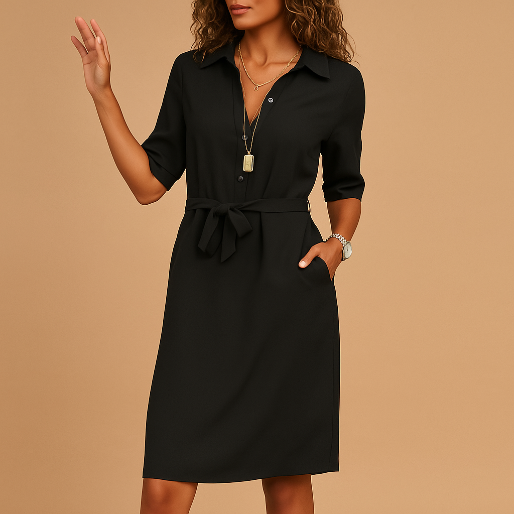 Olivia | Cosy Belted Shirt Collar Casual Dress