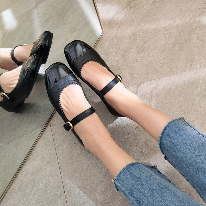 Olivia | Elegant Two-Tone Mary Jane Platform Heels