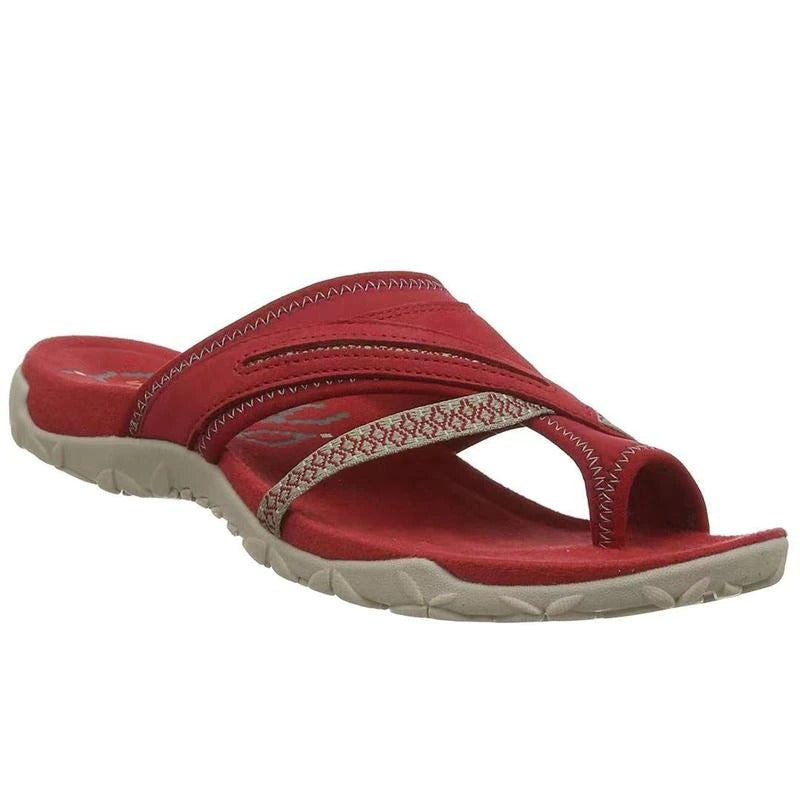 Olivia | Stitched Toe Post Slip On Flat Sandals