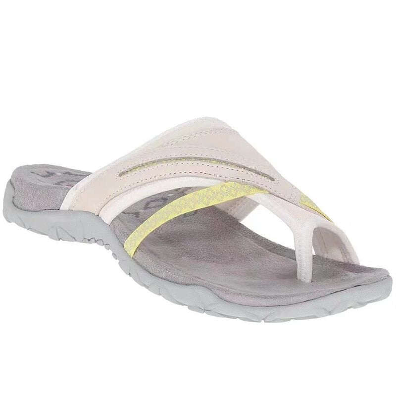 Olivia | Stitched Toe Post Slip On Flat Sandals