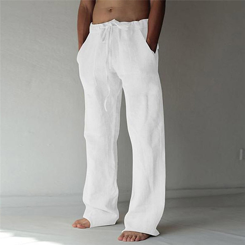 Oscar | Classic Baggy Wide Leg Linen Pants for Men