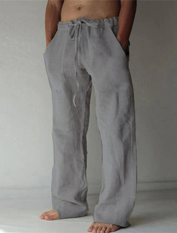 Oscar | Classic Baggy Wide Leg Linen Pants for Men