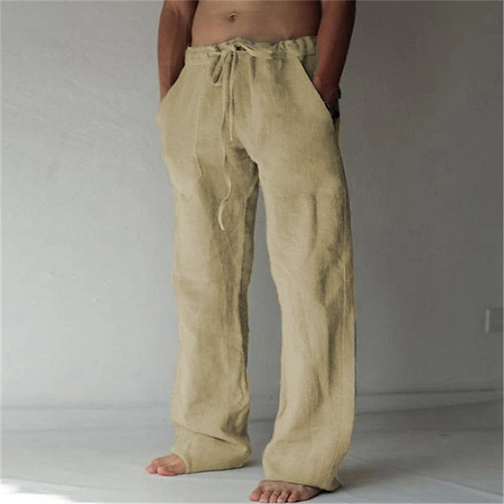 Oscar | Classic Baggy Wide Leg Linen Pants for Men