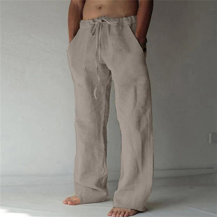 Oscar | Classic Baggy Wide Leg Linen Pants for Men