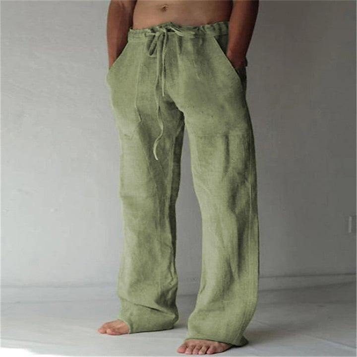 Oscar | Classic Baggy Wide Leg Linen Pants for Men