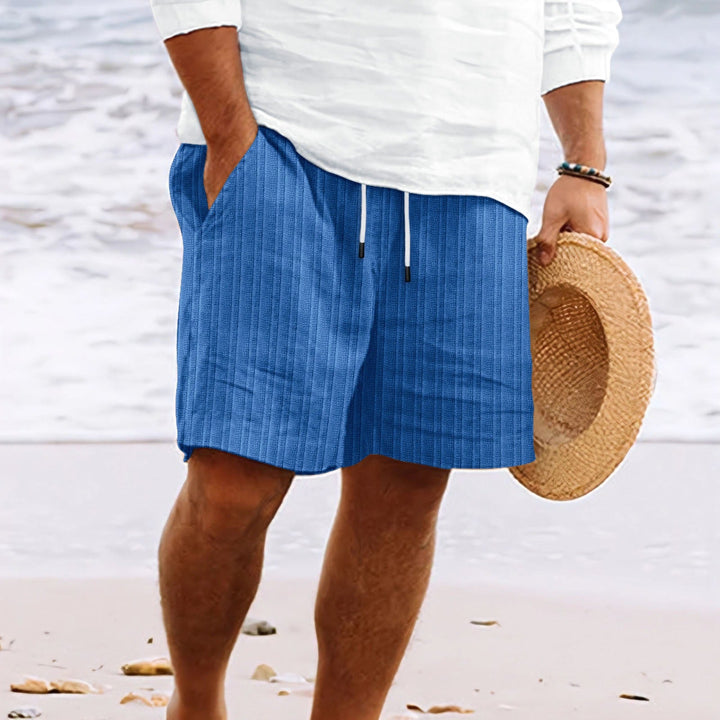 Parker | Cosy Ribbed Drawstring Linen Shorts