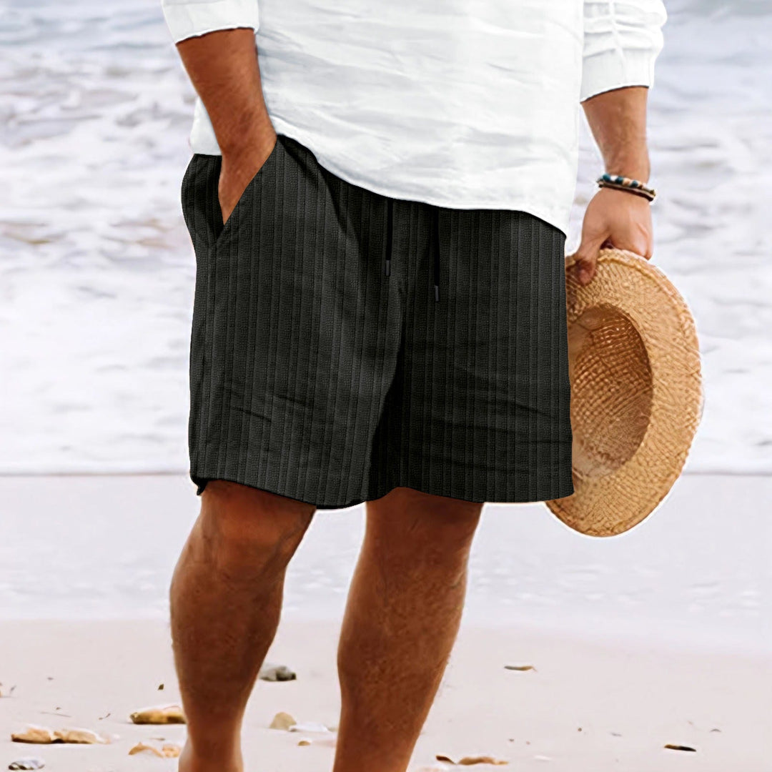 Parker | Cosy Ribbed Drawstring Linen Shorts