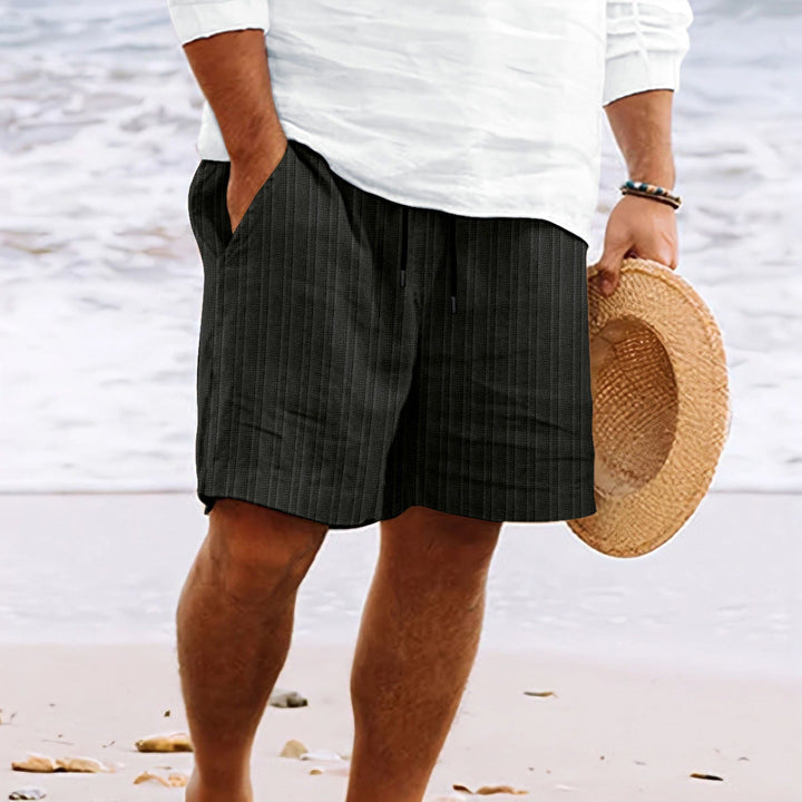Parker | Cosy Ribbed Drawstring Linen Shorts