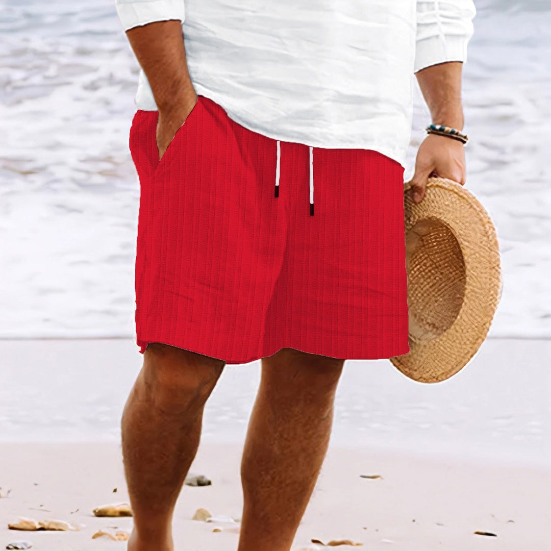 Parker | Cosy Ribbed Drawstring Linen Shorts