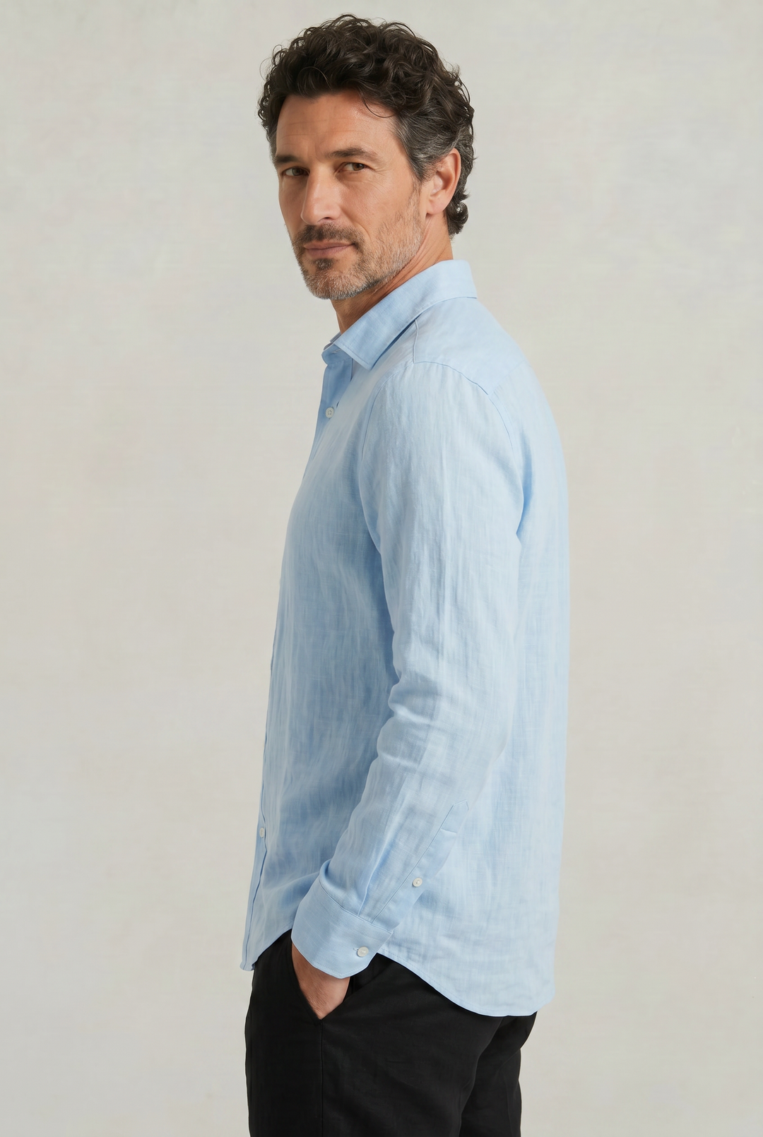 Parker | Effortless Textured Long Sleeve Linen Shirt