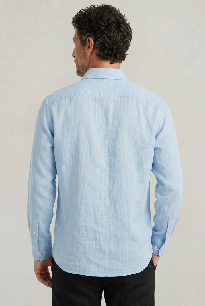 Parker | Effortless Textured Long Sleeve Linen Shirt