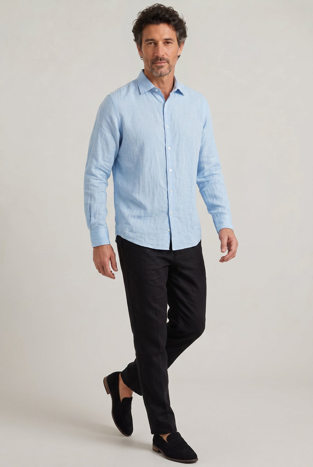 Parker | Effortless Textured Long Sleeve Linen Shirt