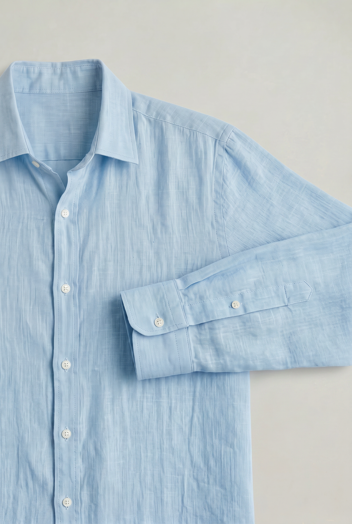 Parker | Effortless Textured Long Sleeve Linen Shirt