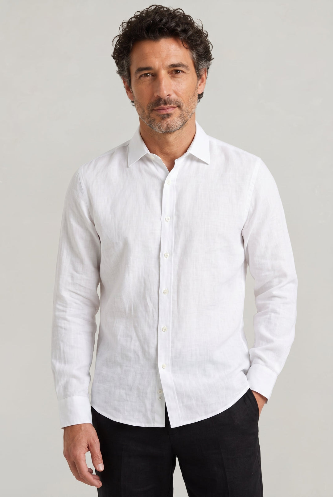 Parker | Effortless Textured Long Sleeve Linen Shirt