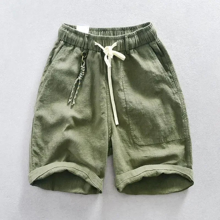 Parker | Elastic Waist Drawstring Linen Shorts