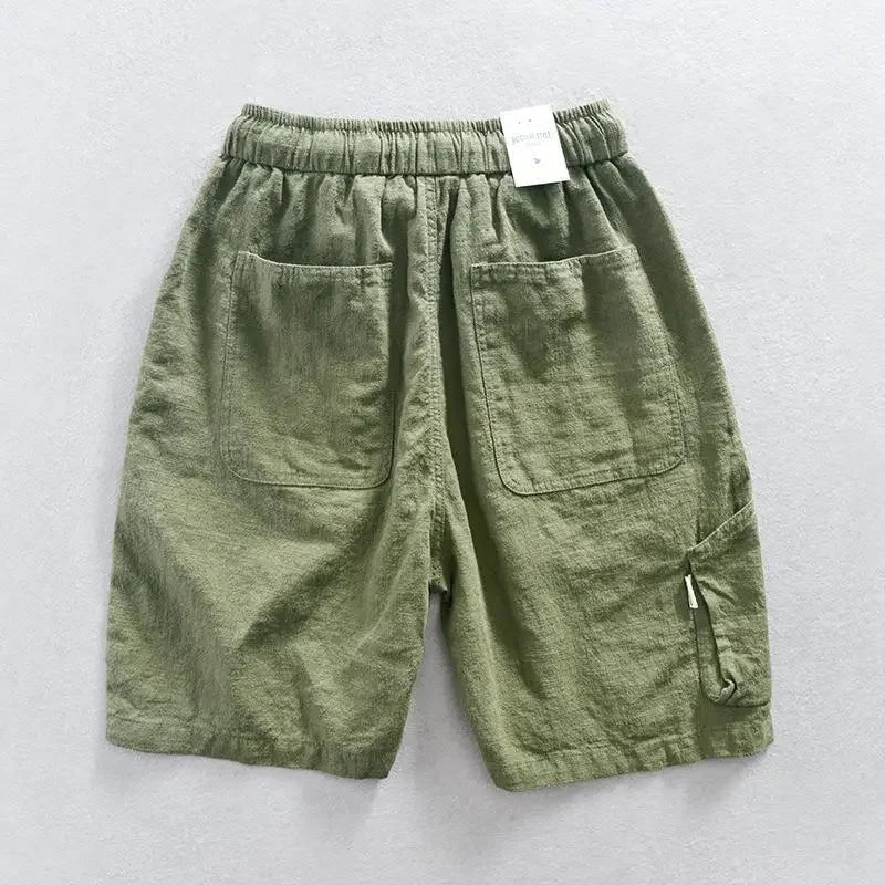 Parker | Elastic Waist Drawstring Linen Shorts