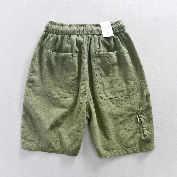 Parker | Elastic Waist Drawstring Linen Shorts