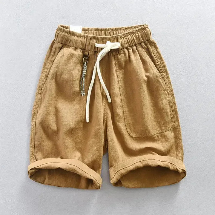 Parker | Elastic Waist Drawstring Linen Shorts