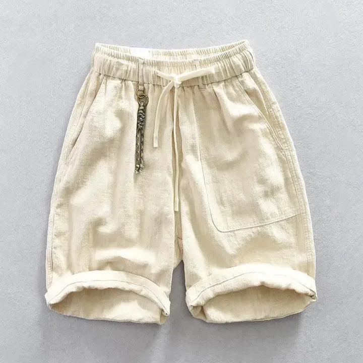 Parker | Elastic Waist Drawstring Linen Shorts