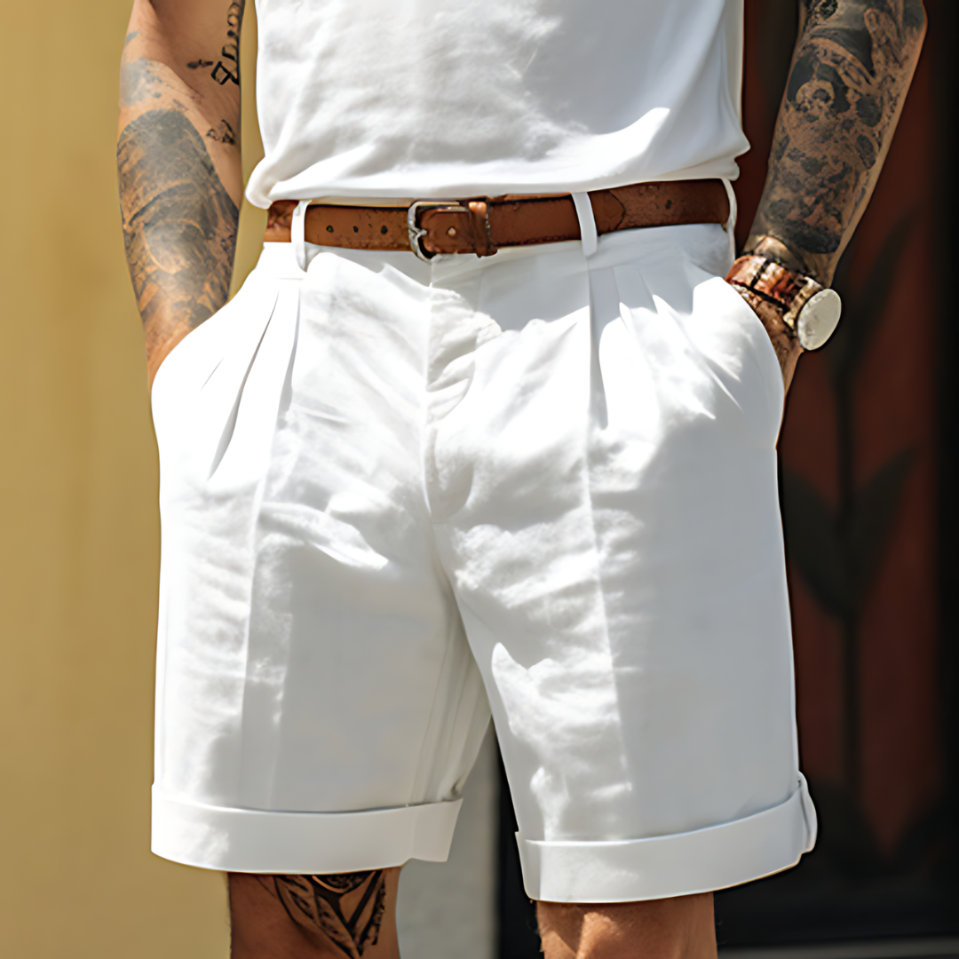 Parker | Refined Tailored Pleated Linen Shorts