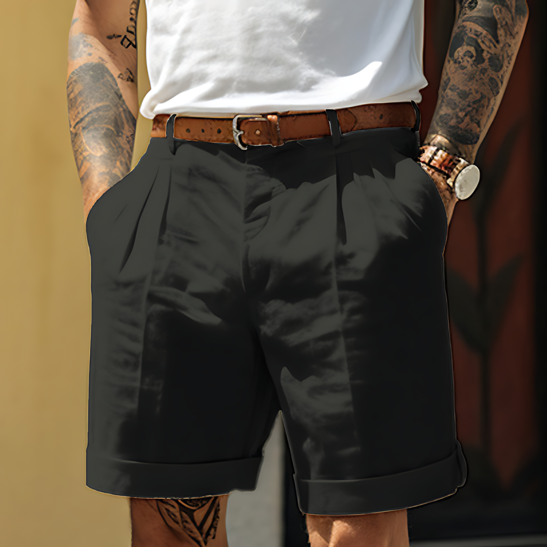 Parker | Refined Tailored Pleated Linen Shorts