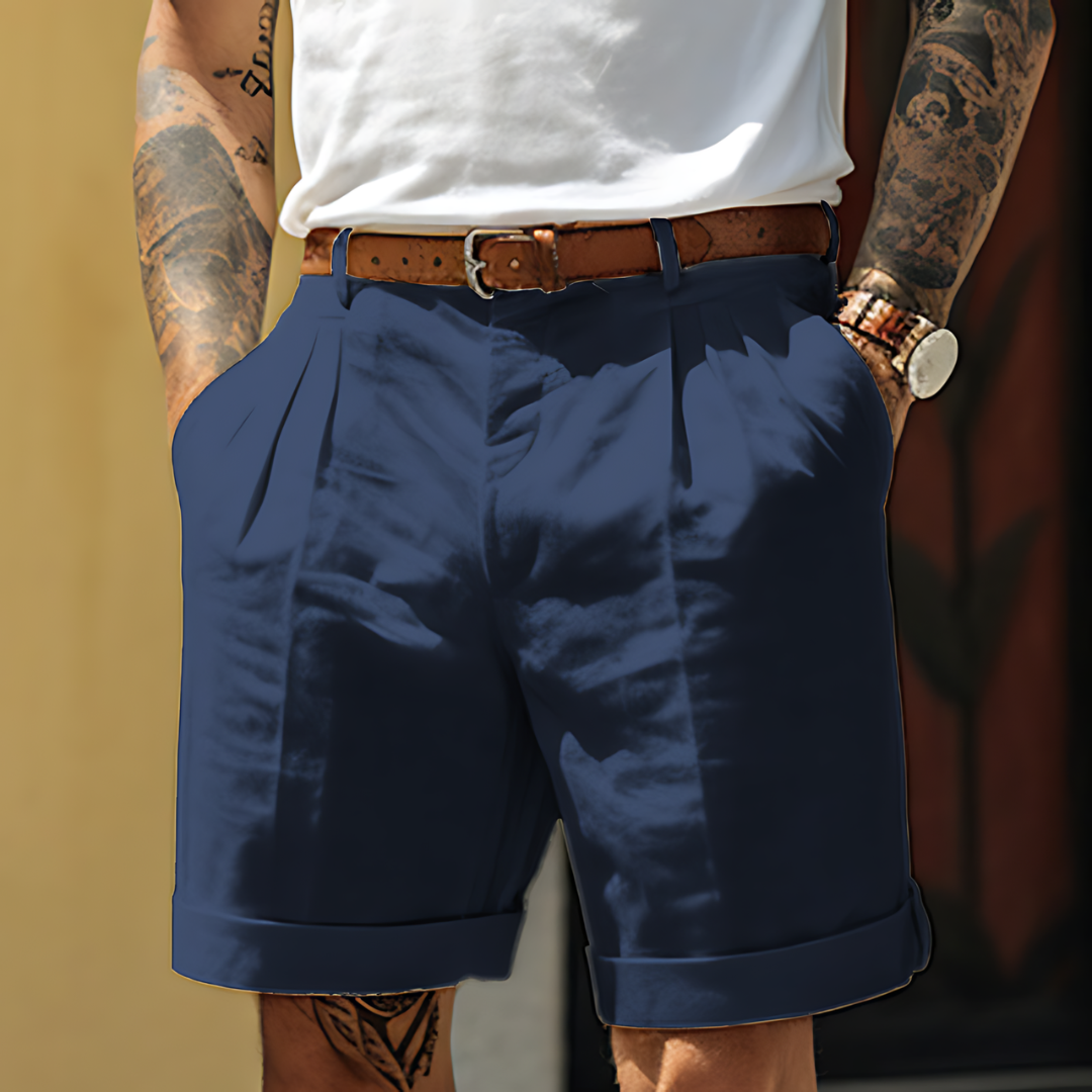 Parker | Refined Tailored Pleated Linen Shorts