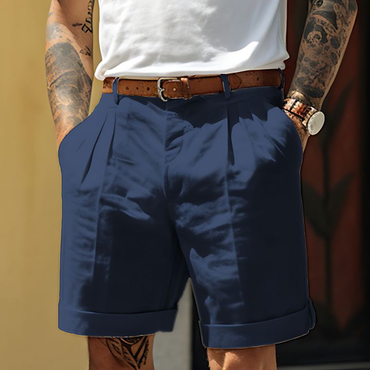 Parker | Refined Tailored Pleated Linen Shorts