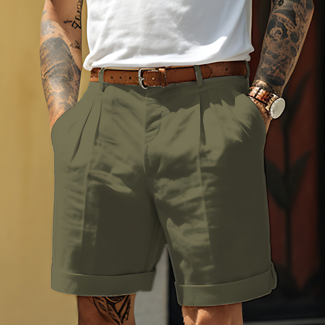 Parker | Refined Tailored Pleated Linen Shorts