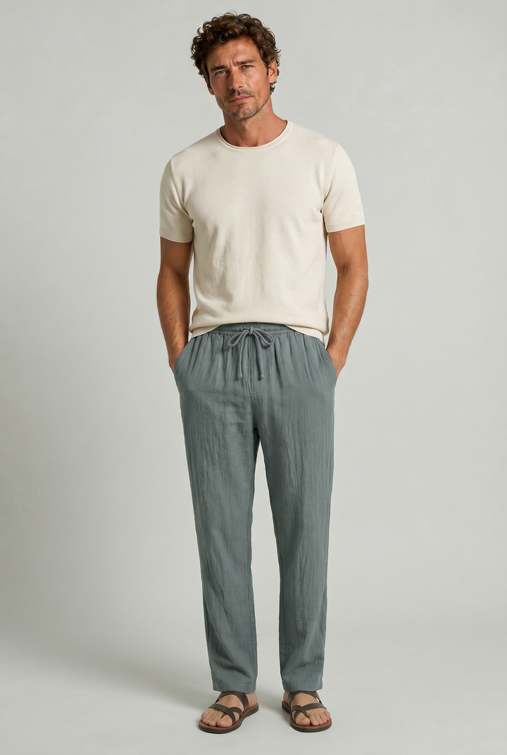 Patrick | Polished Relaxed Straight Leg Linen Pants