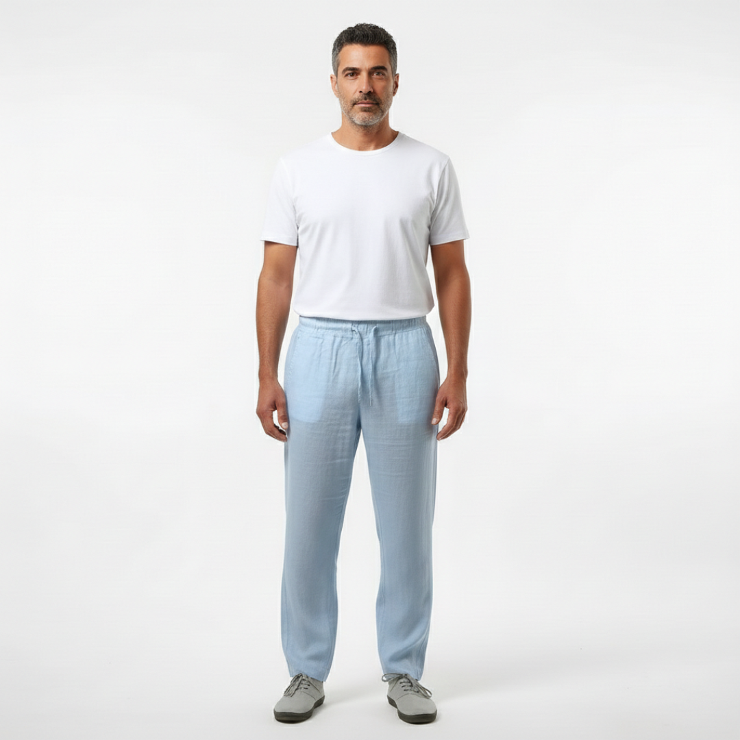 Patrick | Polished Straight-Leg Linen Drawstring Pants