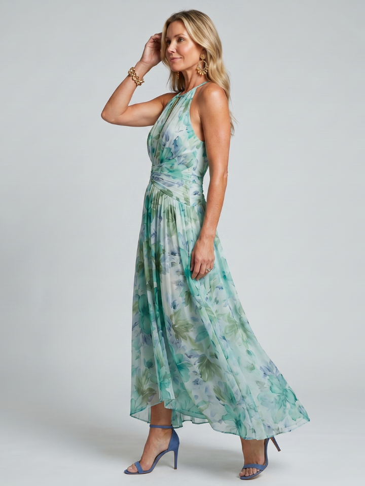 Penelope | Classic Floral Halter Races Dresses Maxi