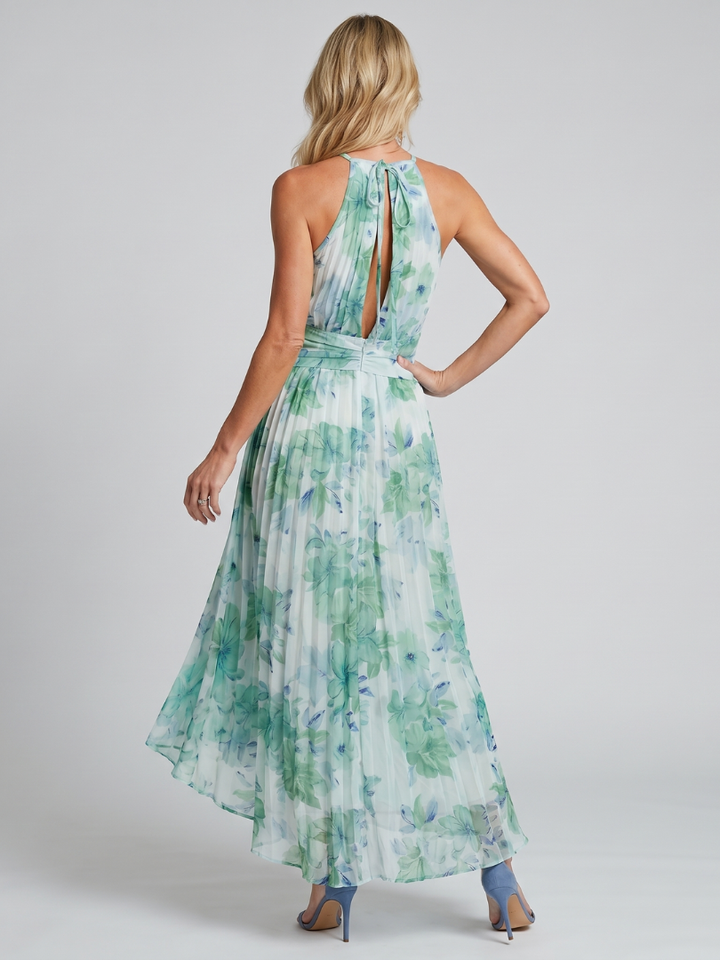Penelope | Classic Floral Halter Races Dresses Maxi