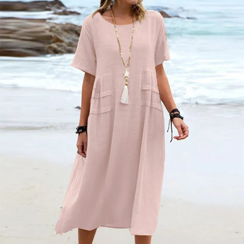 Penelope | Classic Short Sleeve Midi Summer Dresses