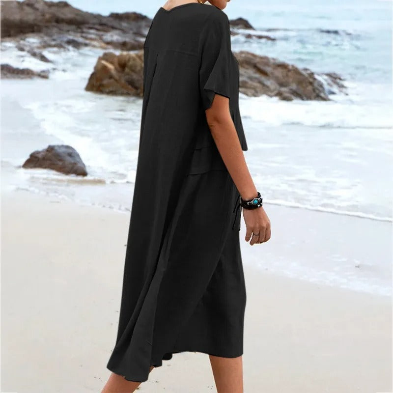 Penelope | Classic Short Sleeve Midi Summer Dresses