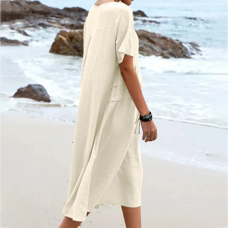 Penelope | Classic Short Sleeve Midi Summer Dresses