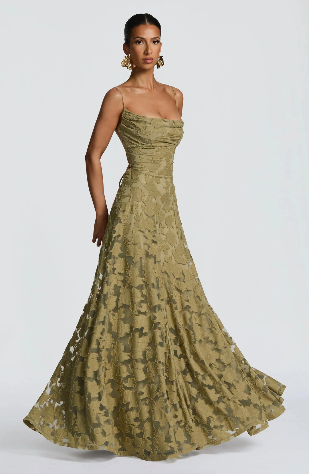 Penelope | Elegant Lace Maxi Races Dress with Corset Bodice
