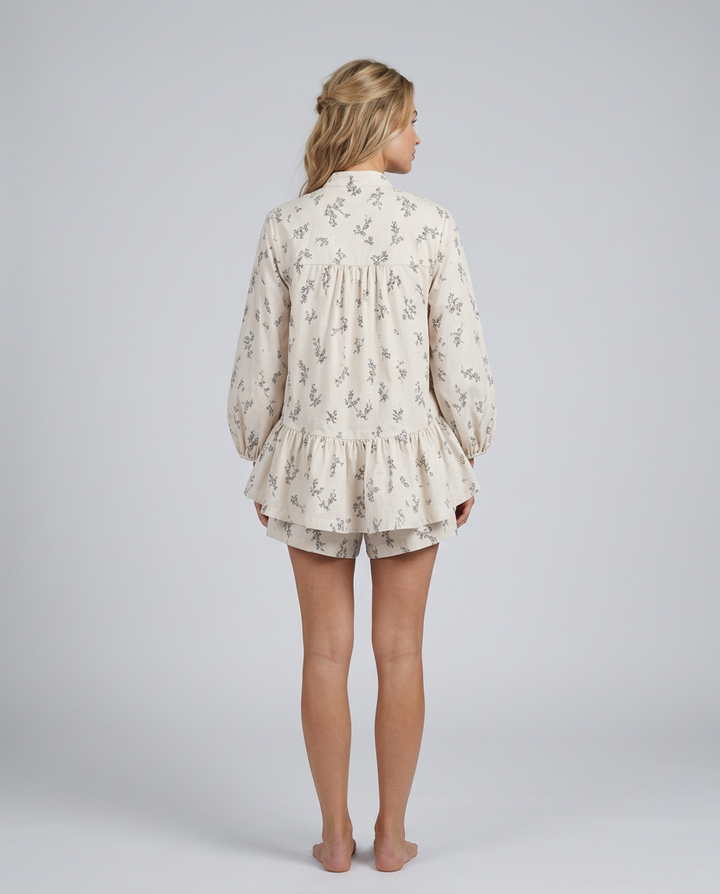 Penelope | Relaxed Floral Print Linen Shorts & Shirt Set