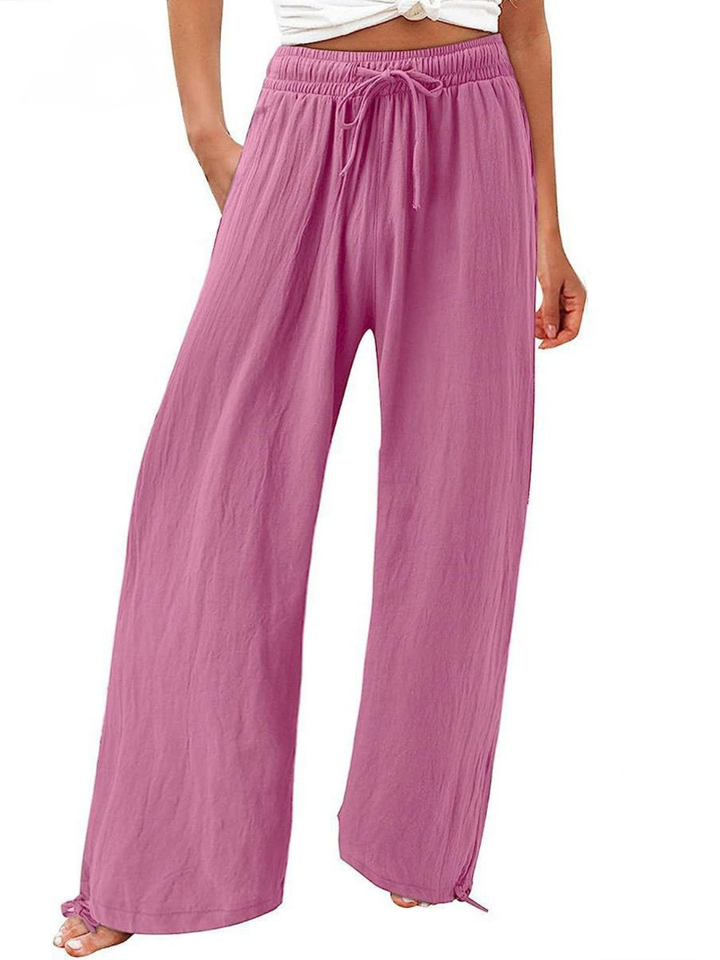 Phoebe | Relaxed Wide Leg Linen Pants with Drawstring Waist