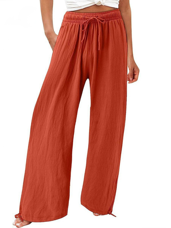Phoebe | Relaxed Wide Leg Linen Pants with Drawstring Waist