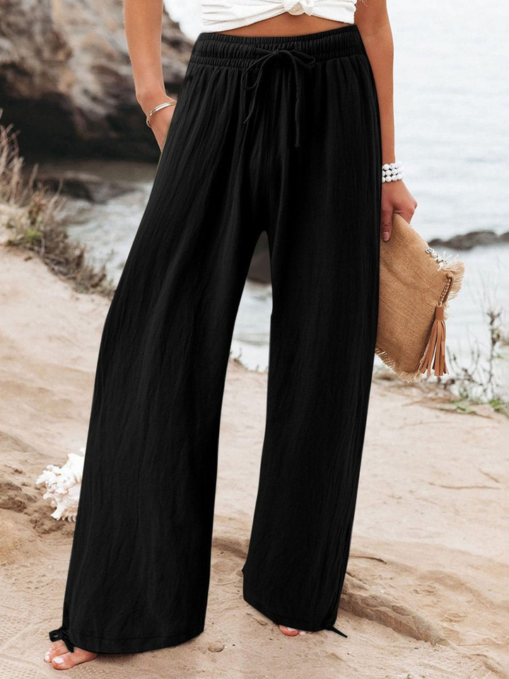 Phoebe | Relaxed Wide Leg Linen Pants with Drawstring Waist