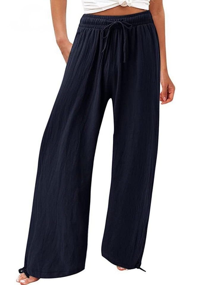 Phoebe | Relaxed Wide Leg Linen Pants with Drawstring Waist