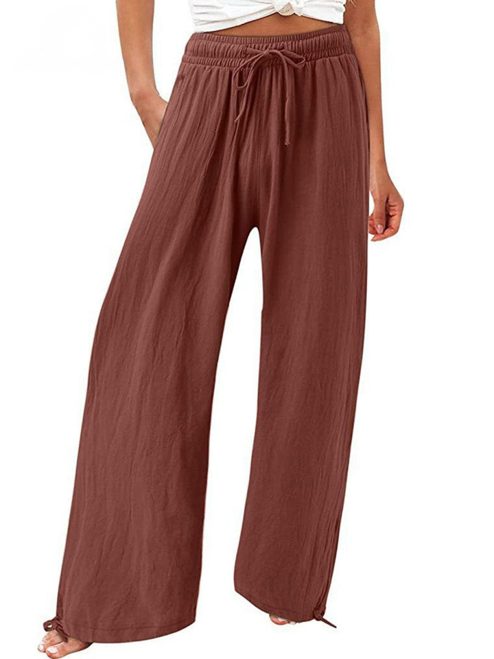 Phoebe | Relaxed Wide Leg Linen Pants with Drawstring Waist