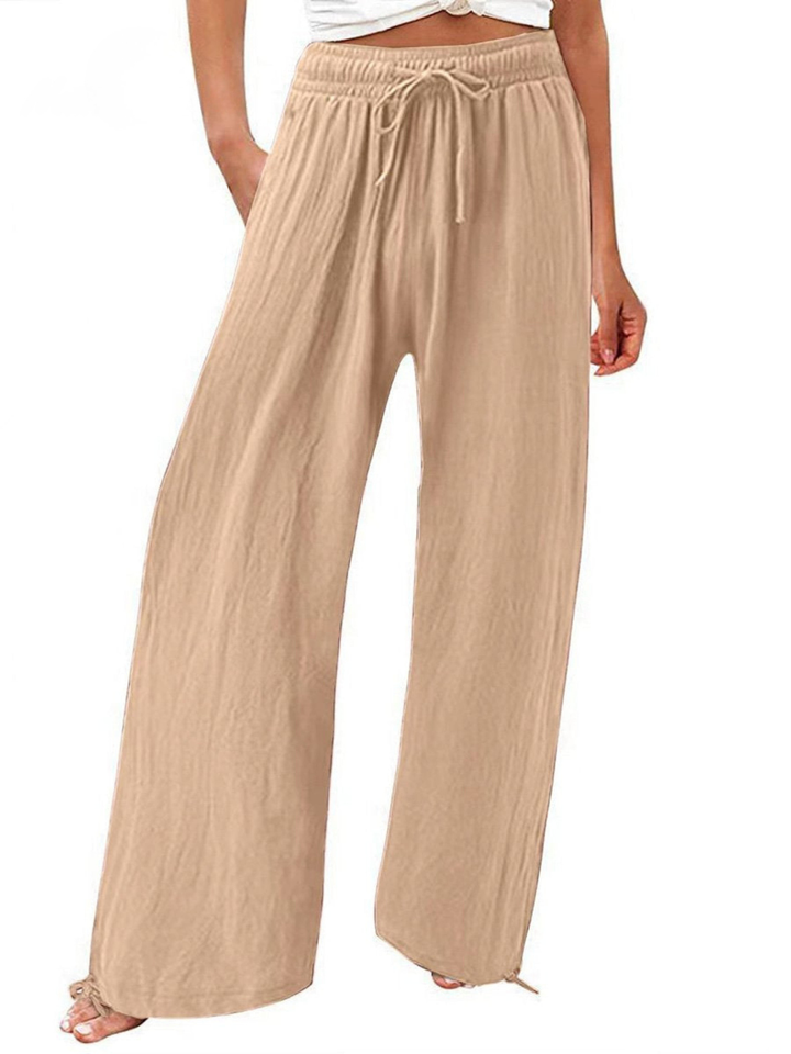 Phoebe | Relaxed Wide Leg Linen Pants with Drawstring Waist