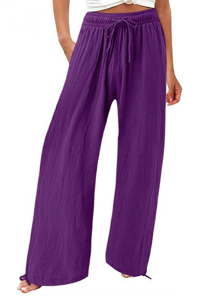 Phoebe | Relaxed Wide Leg Linen Pants with Drawstring Waist