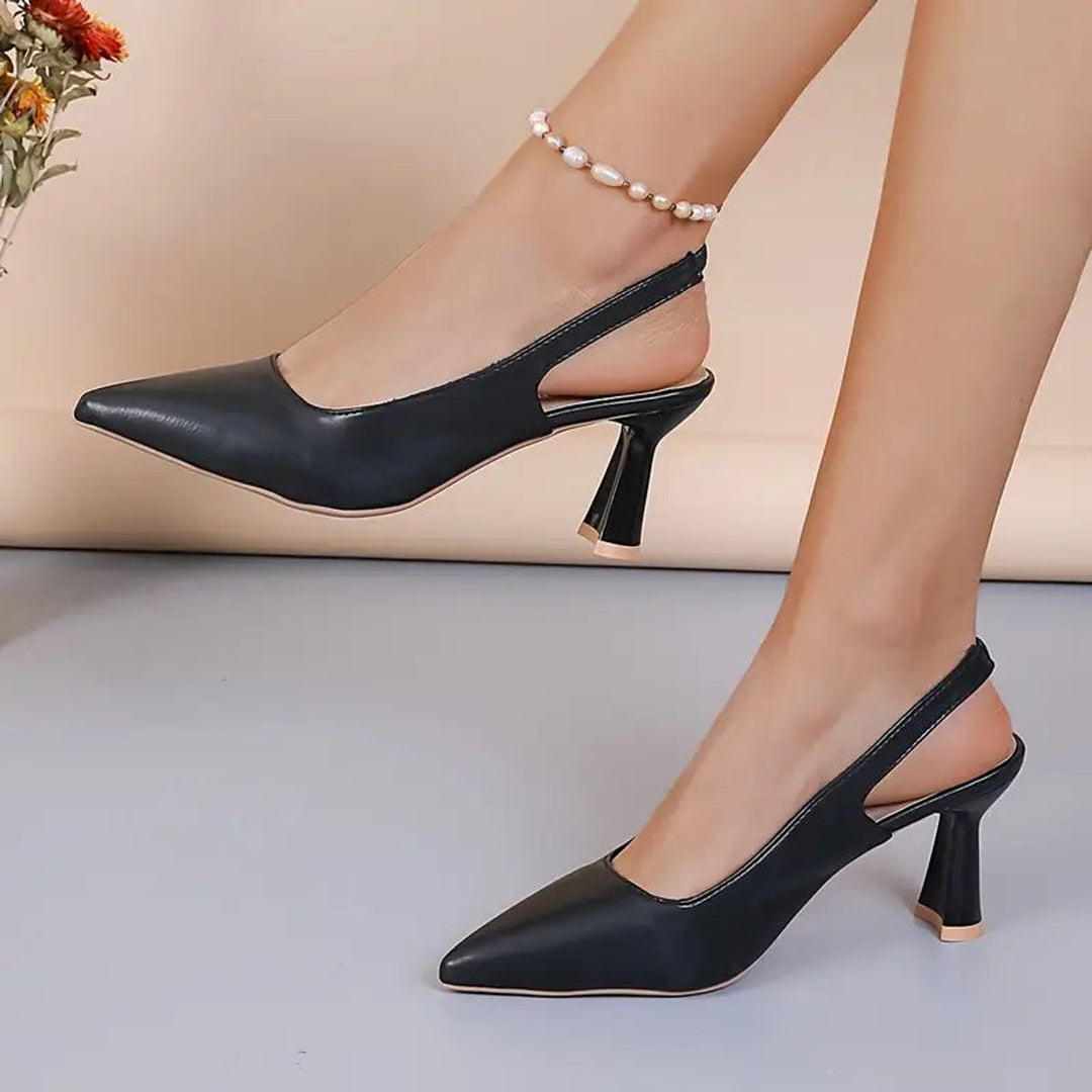 Phoebe | Timeless Pointed Toe Slingback Block Heel High Heels