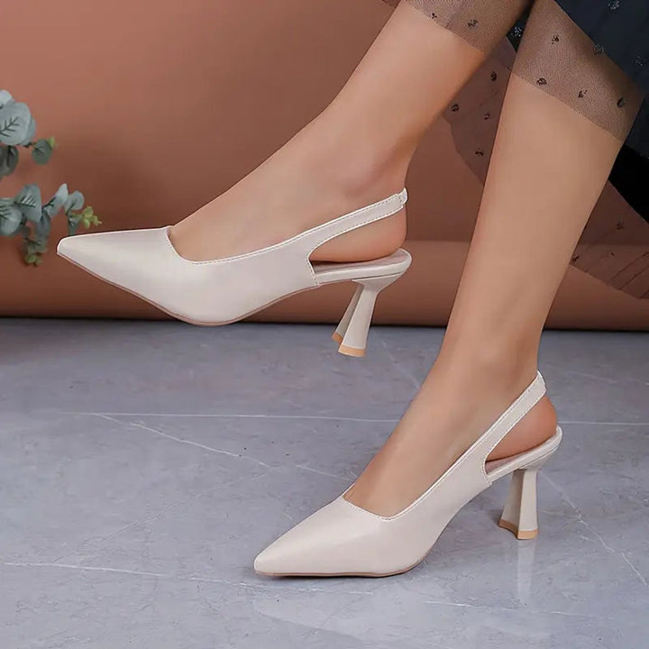 Phoebe | Timeless Pointed Toe Slingback Block Heel High Heels