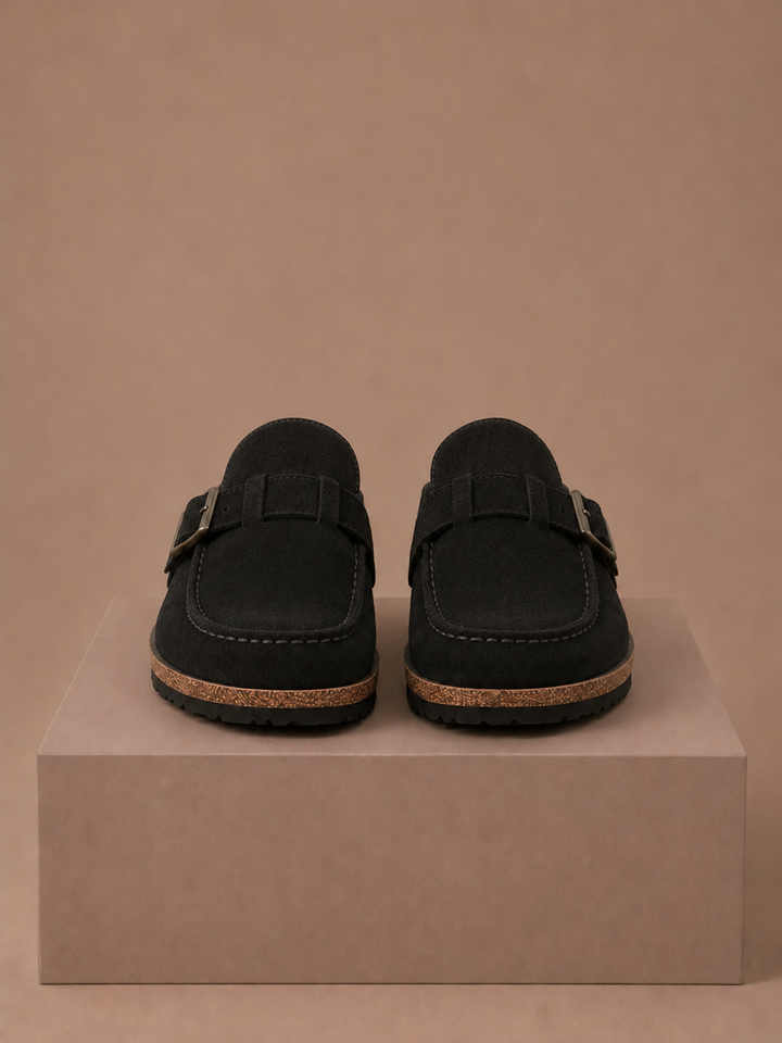 Piper | Effortless Suede-Look Buckle Orthopedic Mules